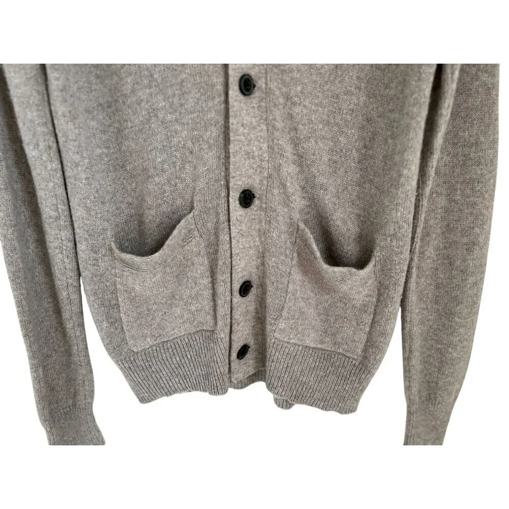 J. Crew Gray Wool Blend Cardigan Elbow Patch Knit Sweater Preppy Old Money Size